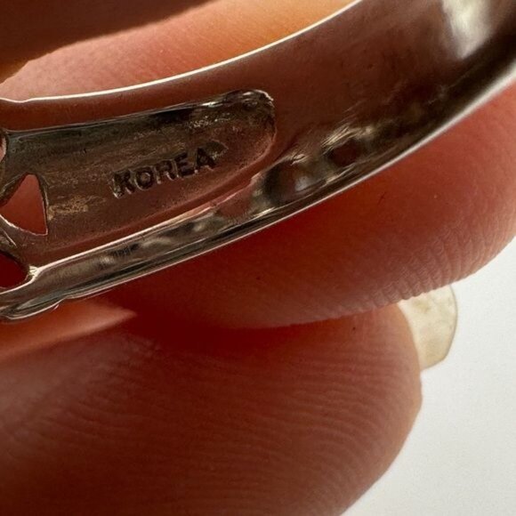 Sterling Silver Diamonique Ring size 9 Cut Out Heart Sides Marquis Cut .925 CZ - Picture 6 of 9